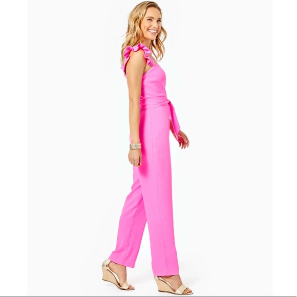 LAST CHANCE TO BUY NWT Lilly Pulitzer Eppley Jumpsuit in Prosecco Pink - Picture 2 of 14